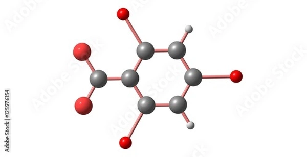 Fototapeta 2,4,6-Tribromobenzoic acid molecular structure isolated on white