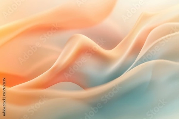 Fototapeta Abstract Peach and Teal Flowing Waves Background