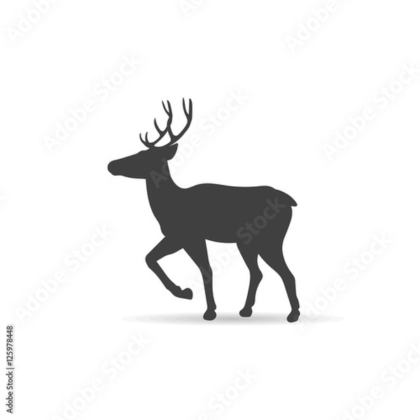 Fototapeta Vector emblem monochrome deer