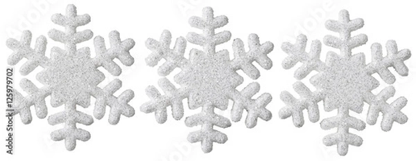 Obraz Snowflake Christmas Decoration, White Isolated Xmas Snow Flake