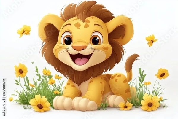 Obraz Lion Cub in Daisies