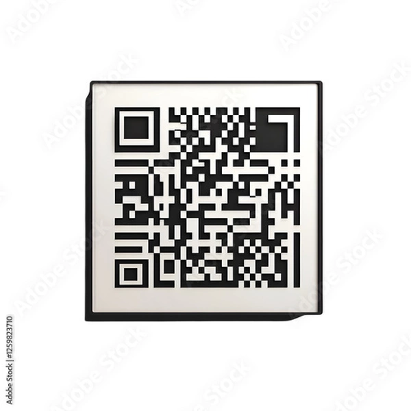 Fototapeta Sharp Detailed QR Code for Online Payment Transactions on White Background