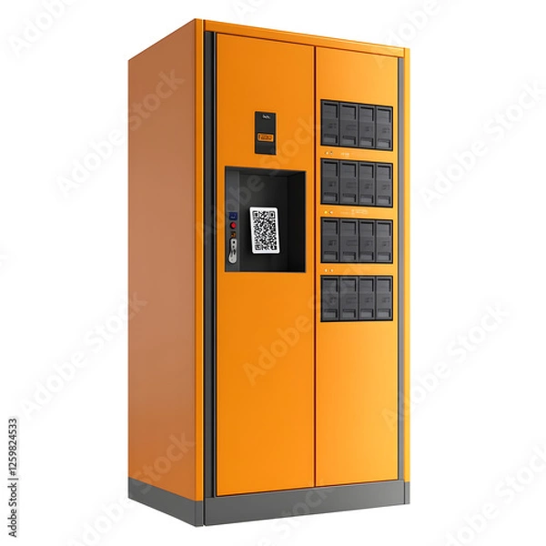 Fototapeta Automated Parcel Locker System with QR Code Access for Convenient Self-Pickup