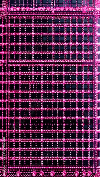 Fototapeta Decorative pink patterned surface with sparkling embellishments creating a vibrant texture