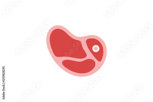 Obraz raw meat icon flat design