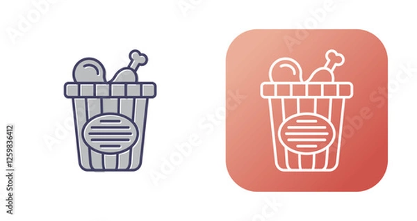 Fototapeta Chicken Bucket Vector Icon