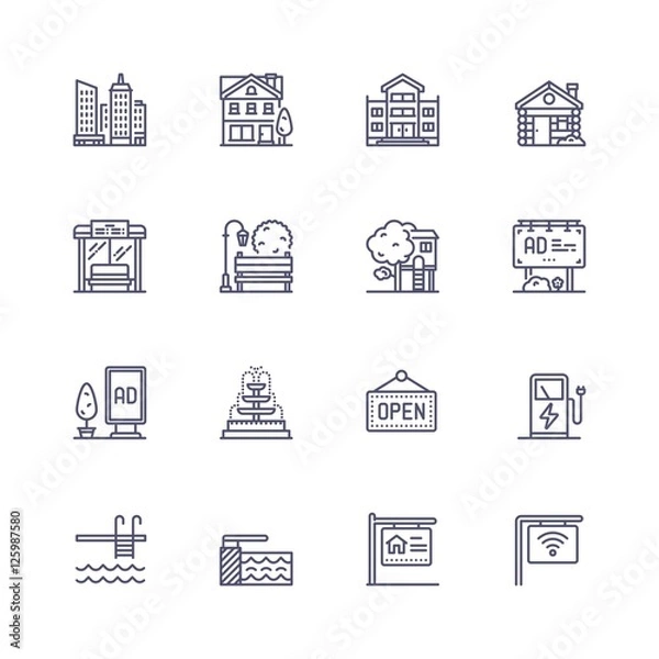 Obraz Buildings icons