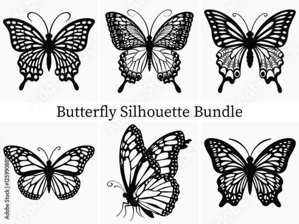 Fototapeta Minimalist Butterfly Silhouette Design Bundle – Simple & Stunning