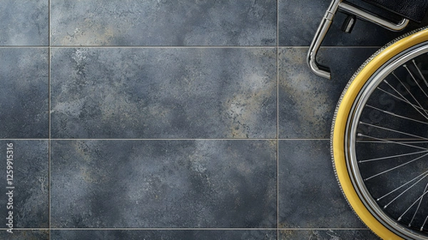 Obraz Wheelchair on Dark Grey Tiles: Accessibility and Inclusivity