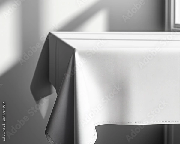 Fototapeta Stunning close-up of a tablecloth mockup for high-end branding and textile applications.