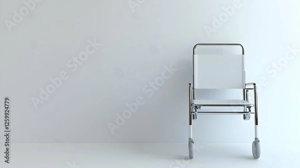 Obraz Empty Wheelchair in a Sterile White Room
