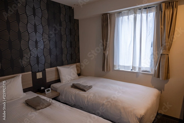 Obraz 安いビジネスホテルのツインルーム