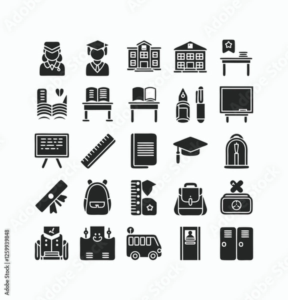 Obraz School vector icons symbol pack illustration creative concept