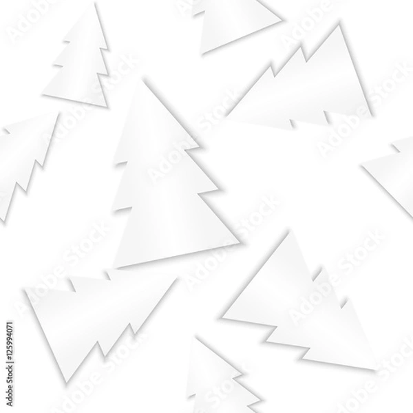 Fototapeta white paper trees - seamless background