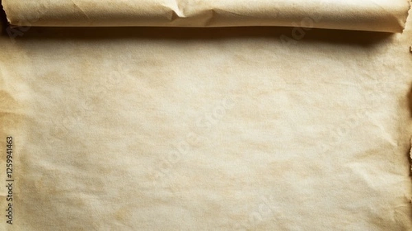 Fototapeta Blank Parchment Texture with Subtle Creases: Vintage Weathered Appearance for Historical or Fantasy Designs with Generous White Space