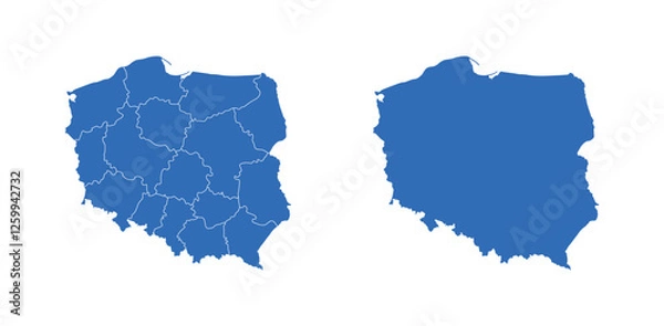 Fototapeta 
Poland Map vector icon. Minimalistic Colorful Map of Poland.