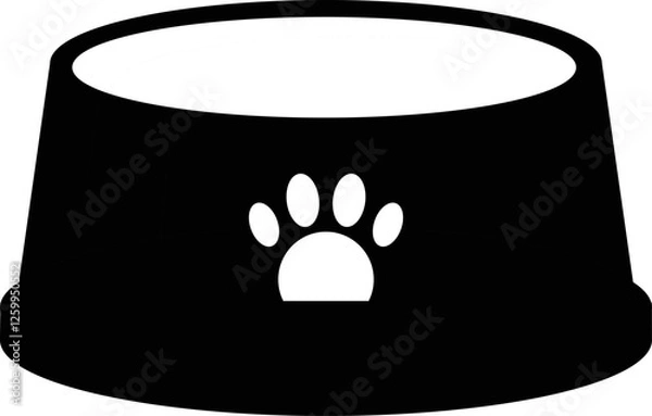 Fototapeta Dog bowl, pet food bowl, dog bowl isolated on white background, background image, vector illustration, vector.