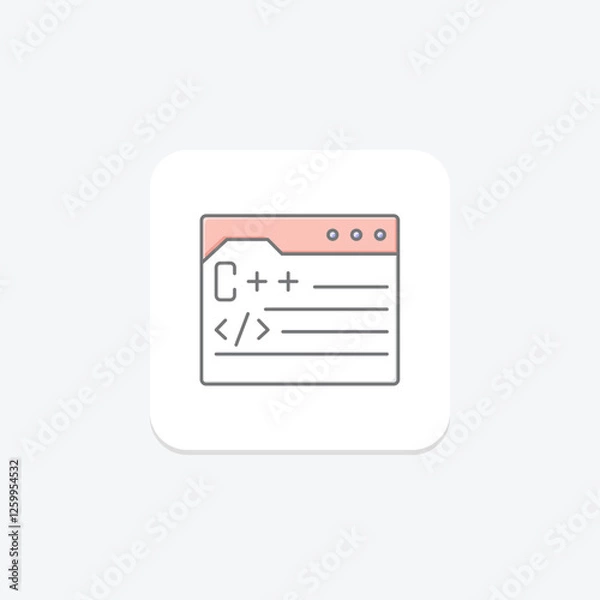 Fototapeta Programming Language lineal color icon, vector, pixel perfect, illustrator file