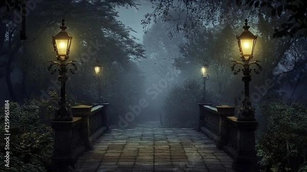 Fototapeta Dark, moody background setting perfect for creating a mysterious and evocative atmosphere