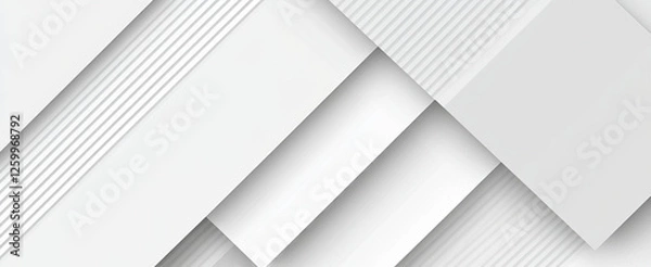 Fototapeta Abstract white background with texture pattern, layered geometric triangle shapes, white and grey glossy squares, abstract tech banner design. Graphic design element stripes concept for web, flyer
