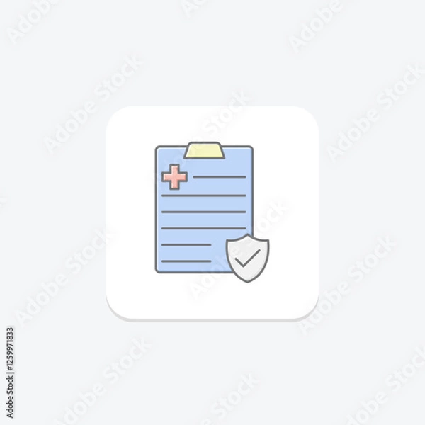 Obraz Health Insurance lineal color icon, vector, pixel perfect, illustrator file