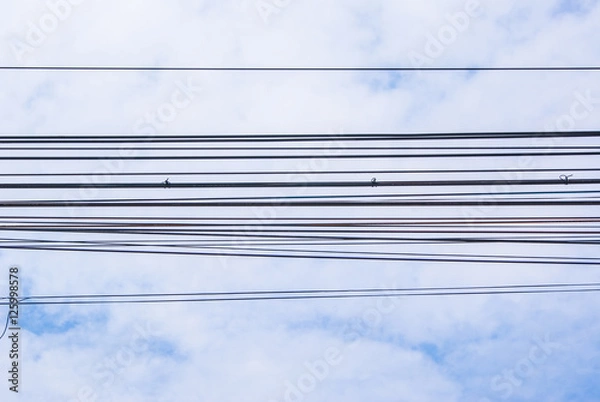 Obraz Sky and wire, cable