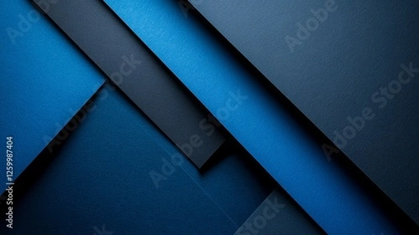 Fototapeta Minimalist Blue background with angular patterns and shapes. Banner template with white space in the center for text. Ideal for modern designs, digital ads, and contemporary marketing.