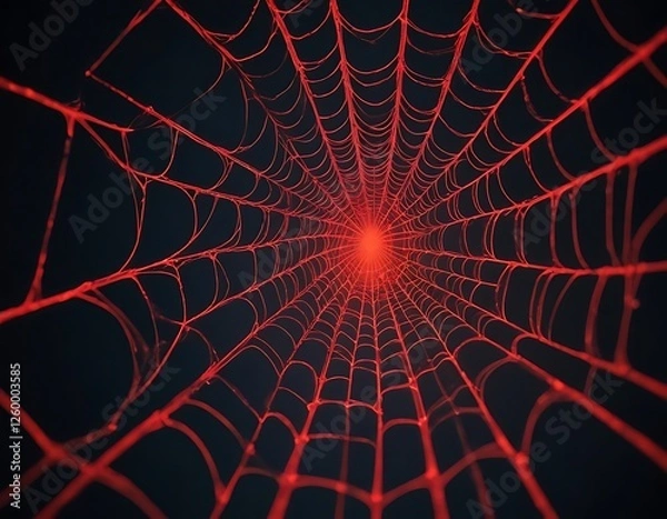 Obraz Red Spiderweb Tunnel Abstract Art Background Image