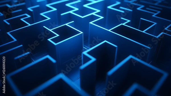 Fototapeta Navigating Complex 3D Mazes:  A Visual Journey Through Abstract Designs