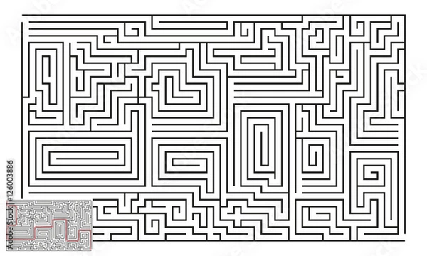 Obraz Large Vector Horizontal Maze with Answer 28