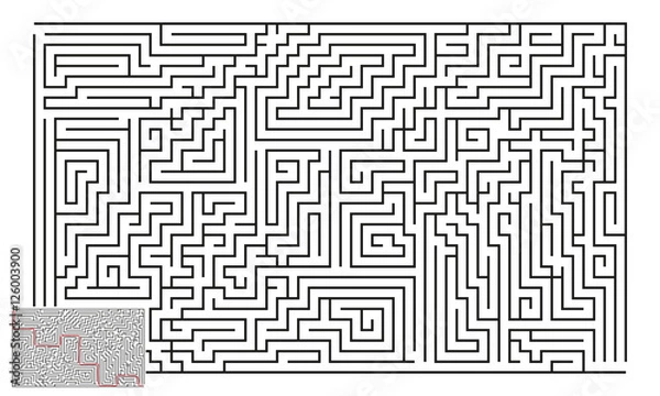 Obraz Large Vector Horizontal Maze with Answer 31