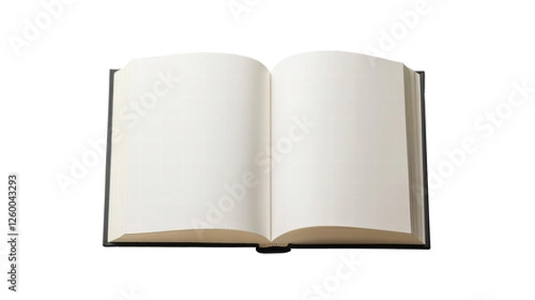 Fototapeta open blank book mockup with white paper pages, perfect for showcasing designs or notes. Ideal for presentations, creative projects, or educational purposes