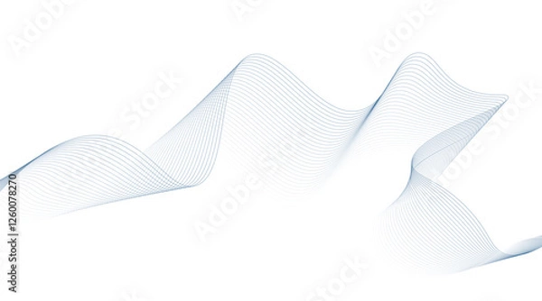 Obraz Abstract curvy and smooth blue lines layout banner design, Modern presentation background with blue flow lines.