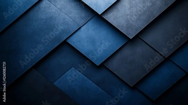 Fototapeta Stylish Blue background with simplistic elements, ideal for design and banner templates. Featuring contemporary abstract wallpaper with clean lines and a central white space for text.