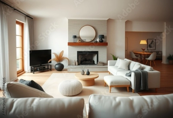 Fototapeta Scandinavian Hygge Living Room