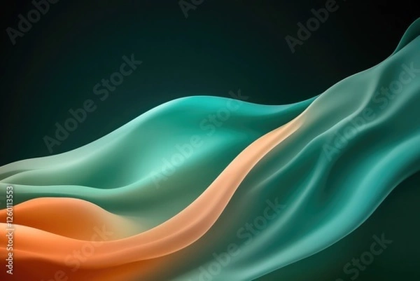 Fototapeta Flowing waves of vibrant colors create mesmerizing, ethereal atm