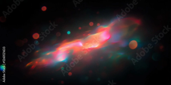 Fototapeta Bokeh texture with radiant light and soft colors on a dark background