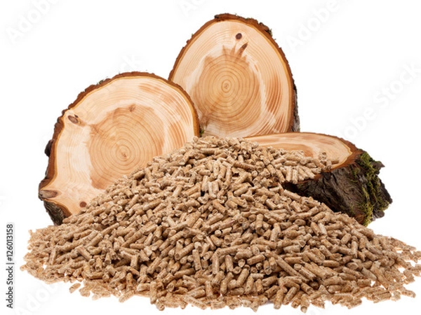 Obraz granulki i kawałki jodły