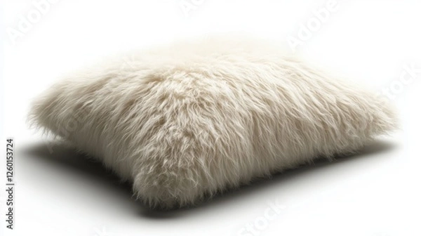 Fototapeta Fluffy white pillow perfect for cozy interiors and relaxation spaces