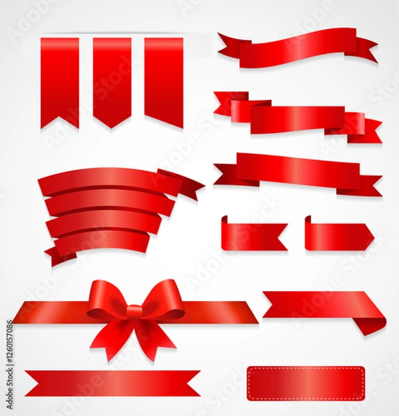 Obraz collection-red-ribbons