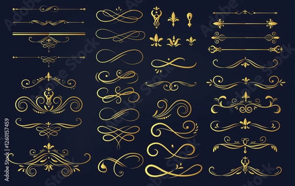 Obraz Collection set label ornament