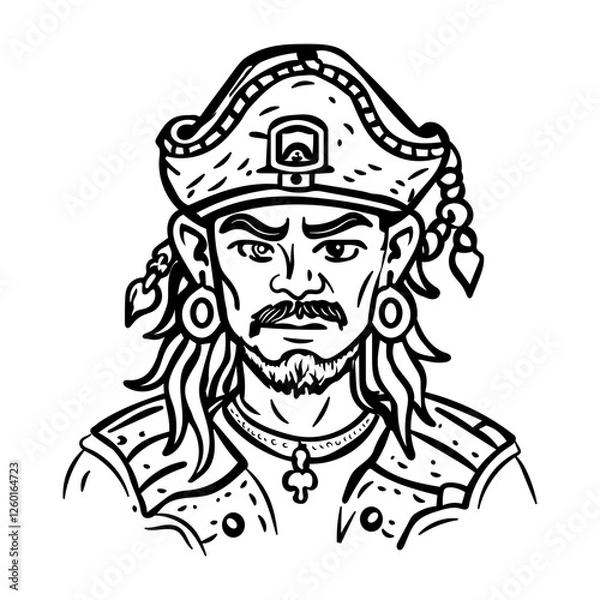 Fototapeta Pirate face icon in sketchy style