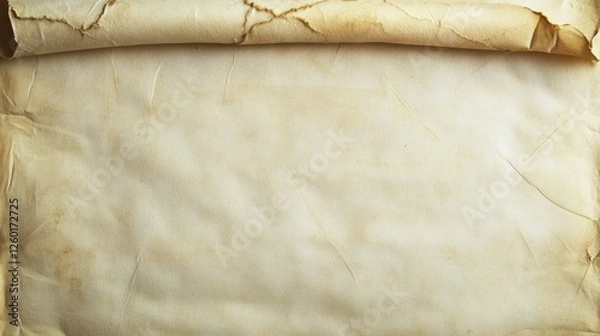 Fototapeta Overhead Shot of Exquisite Blank Parchment: Subtle Grain and Faint Lines with Clean White Space. Warm, Creamy Tone Evokes Nostalgia and Elegance. Smooth Surface Invites Tactile Exploration
