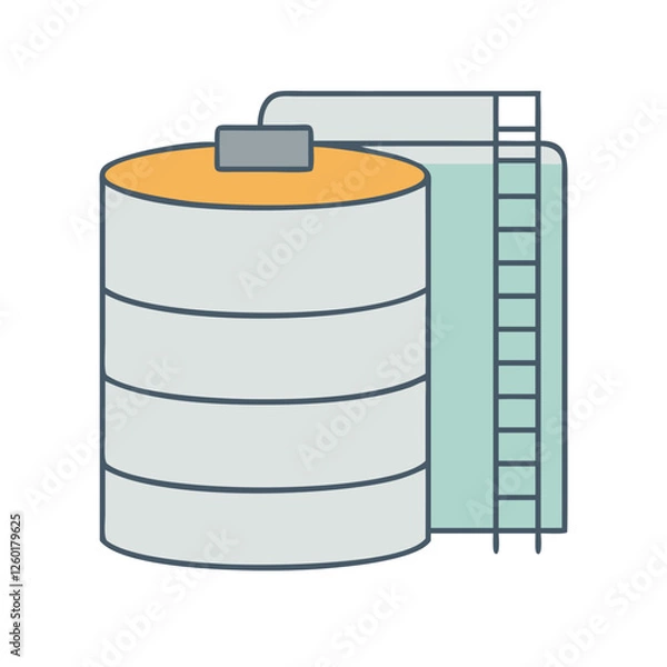 Obraz storage tank icon, storage tank vector illustration-simple illustration of storage tank, perfect for storage tank logos and icons