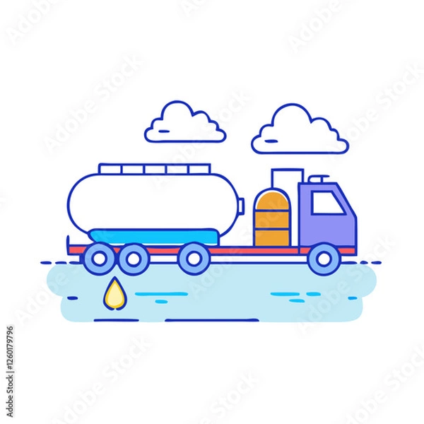Fototapeta tanker loading icon, tanker loading vector illustration-simple illustration of tanker loading, perfect for tanker loading logos and icons