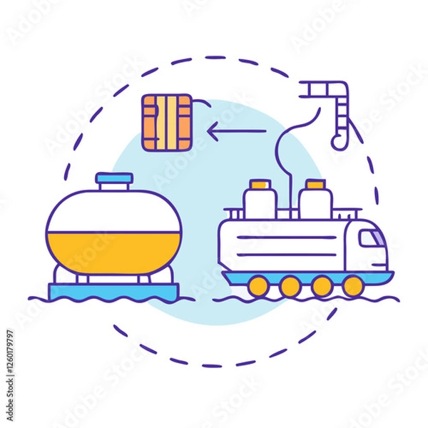 Obraz tanker loading icon, tanker loading vector illustration-simple illustration of tanker loading, perfect for tanker loading logos and icons