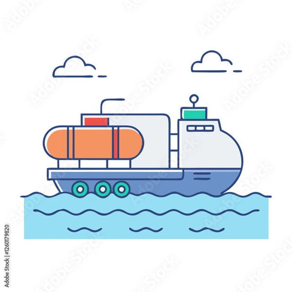 Fototapeta tanker loading icon, tanker loading vector illustration-simple illustration of tanker loading, perfect for tanker loading logos and icons