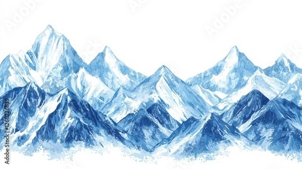 Fototapeta Exploring majestic snow-capped mountains winter wonderland landscape art serene environment panoramic view nature beauty