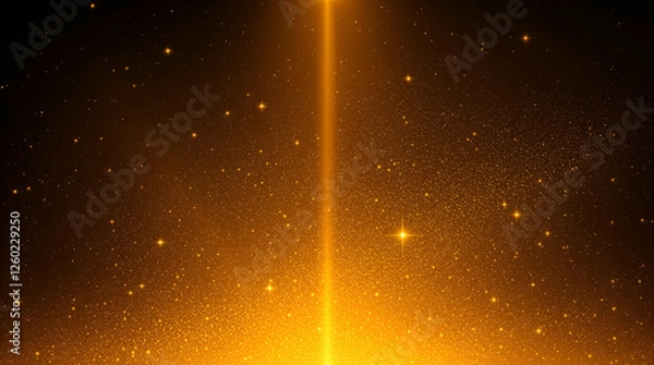 Fototapeta Abstract Image of Bright Golden Light Flare Radiating Across a Dark Background with Glowing Particles for Dramatic, Energetic, and Celestial Effects Ideal for Backgrounds, Visual Effects, and Creative