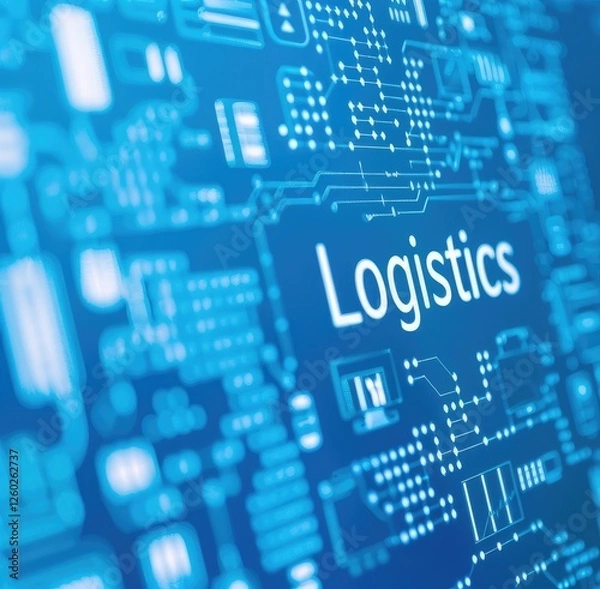 Obraz Abstract Technology Background Graphic with Logistics Theme